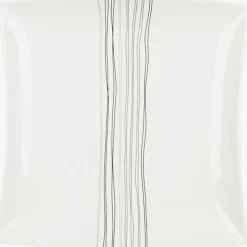 Gifi Vaisselle Et Accessoires De Table^Assiette à dessert porcelaine blanche lignes grises