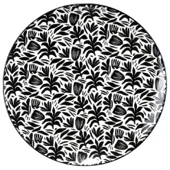 Gifi Vaisselle Et Accessoires De Table^Assiette à dessert porcelaine motif feuillage noir blanc Ø19xH2cm