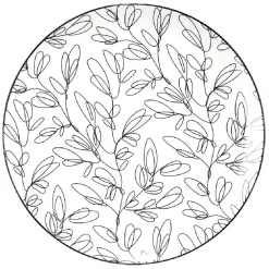 Gifi Vaisselle Et Accessoires De Table^Assiette à dessert porcelaine motif feuillage noir blanc Ø19xH2cm