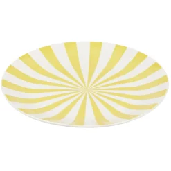 Gifi Vaisselle Et Accessoires De Table^Assiette à dessert porcelaine rayure bicolore Ø16cm