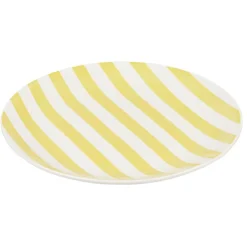 Gifi Vaisselle Et Accessoires De Table^Assiette à dessert porcelaine rayure bicolore Ø16cm