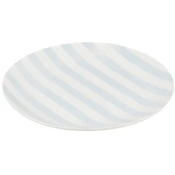 Gifi Vaisselle Et Accessoires De Table^Assiette à dessert porcelaine rayure bicolore Ø16cm