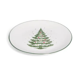Gifi Vaisselle Et Accessoires De Table^Assiette à dessert porcelaine blanche motif sapin de Noël Ø19cm