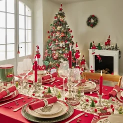 Gifi Vaisselle Et Accessoires De Table^Assiette à dessert porcelaine blanche motif sapin de Noël Ø19cm