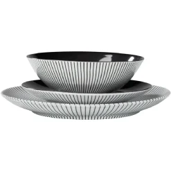 Gifi Vaisselle Et Accessoires De Table^Assiette à dessert rayure noire et blanche