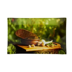 Gifi Vaisselle Et Accessoires De Table^Assiette à dessert rectangulaire design ail et pain