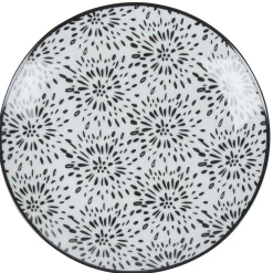 Gifi Vaisselle Et Accessoires De Table^Assiette à dessert ronde blanche et noire Sara