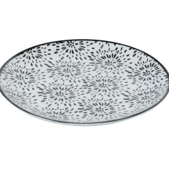 Gifi Vaisselle Et Accessoires De Table^Assiette à dessert ronde blanche et noire Sara
