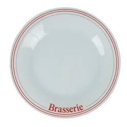 Gifi Vaisselle Et Accessoires De Table^Assiette à dessert ronde blanche décor brasserie