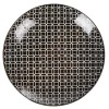Gifi Vaisselle Et Accessoires De Table^Assiette à dessert ronde blanche motif géométrique noir