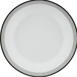 Gifi Vaisselle Et Accessoires De Table^Assiette à dessert ronde blanche bordure gris noir Lizzy