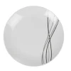 Gifi Vaisselle Et Accessoires De Table^Assiette à dessert ronde blanche lignes gris noir Line