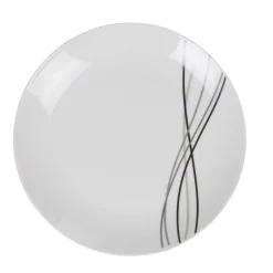 Gifi Vaisselle Et Accessoires De Table^Assiette à dessert ronde blanche lignes gris noir Line