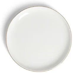 Gifi Vaisselle Et Accessoires De Table^Assiette à dessert ronde blanc et doré Ø19cm porcelaine