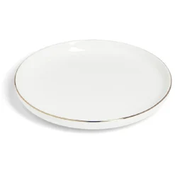 Gifi Vaisselle Et Accessoires De Table^Assiette à dessert ronde blanc et doré Ø19cm porcelaine