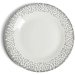 Gifi Vaisselle Et Accessoires De Table^Assiette à dessert ronde Ø19cm porcelaine pois blanc et doré