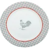 Gifi Vaisselle Et Accessoires De Table^Assiette à dessert ronde design poule rebord motif triangulaire