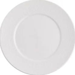 Gifi Vaisselle Et Accessoires De Table^Assiette à dessert ronde embossée blanche x4