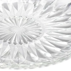 Gifi Vaisselle Et Accessoires De Table^Assiette à dessert ronde fleur géométrique verre transparent