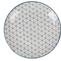 Gifi Vaisselle Et Accessoires De Table^Assiette à dessert ronde motif géométrique bleu Urban