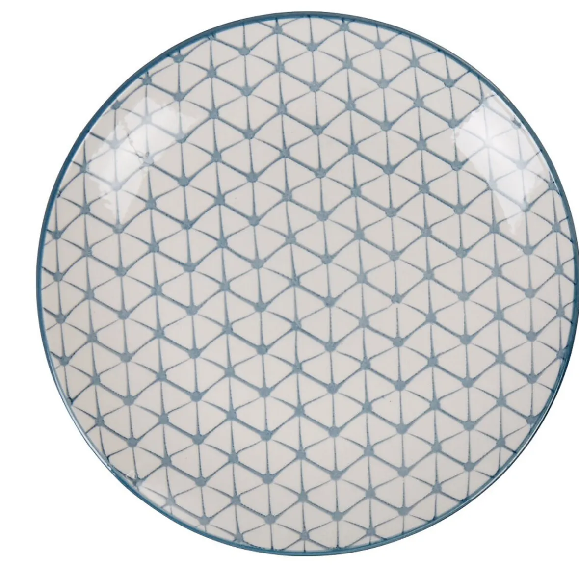Gifi Vaisselle Et Accessoires De Table^Assiette à dessert ronde motif géométrique bleu Urban