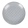 Gifi Vaisselle Et Accessoires De Table^Assiette à dessert ronde motif géométrique prisme blanc et bleu