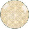 Gifi Vaisselle Et Accessoires De Table^Assiette à dessert ronde motif carreau de ciment blanc et jaune