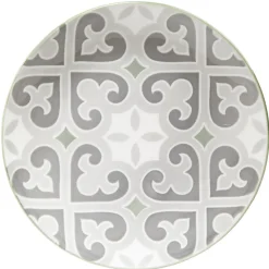 Gifi Vaisselle Et Accessoires De Table^Assiette à dessert ronde motif carreau de ciment gris et blanc