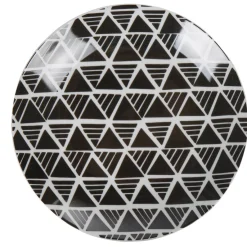Gifi Vaisselle Et Accessoires De Table^Assiette à dessert ronde porcelaine zig zag blanc gris