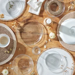 Gifi Vaisselle Et Accessoires De Table^Assiette à dessert ronde Pampilles blanc transparent Ø 19 cm