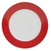 Gifi Vaisselle Et Accessoires De Table^Assiette à dessert ronde rouge et blanche