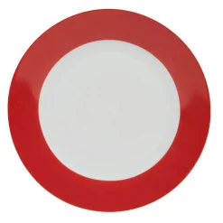 Gifi Vaisselle Et Accessoires De Table^Assiette à dessert ronde rouge et blanche