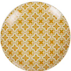 Gifi Vaisselle Et Accessoires De Table^Assiette à dessert ronde rétro jaune moutarde Dolce Vita