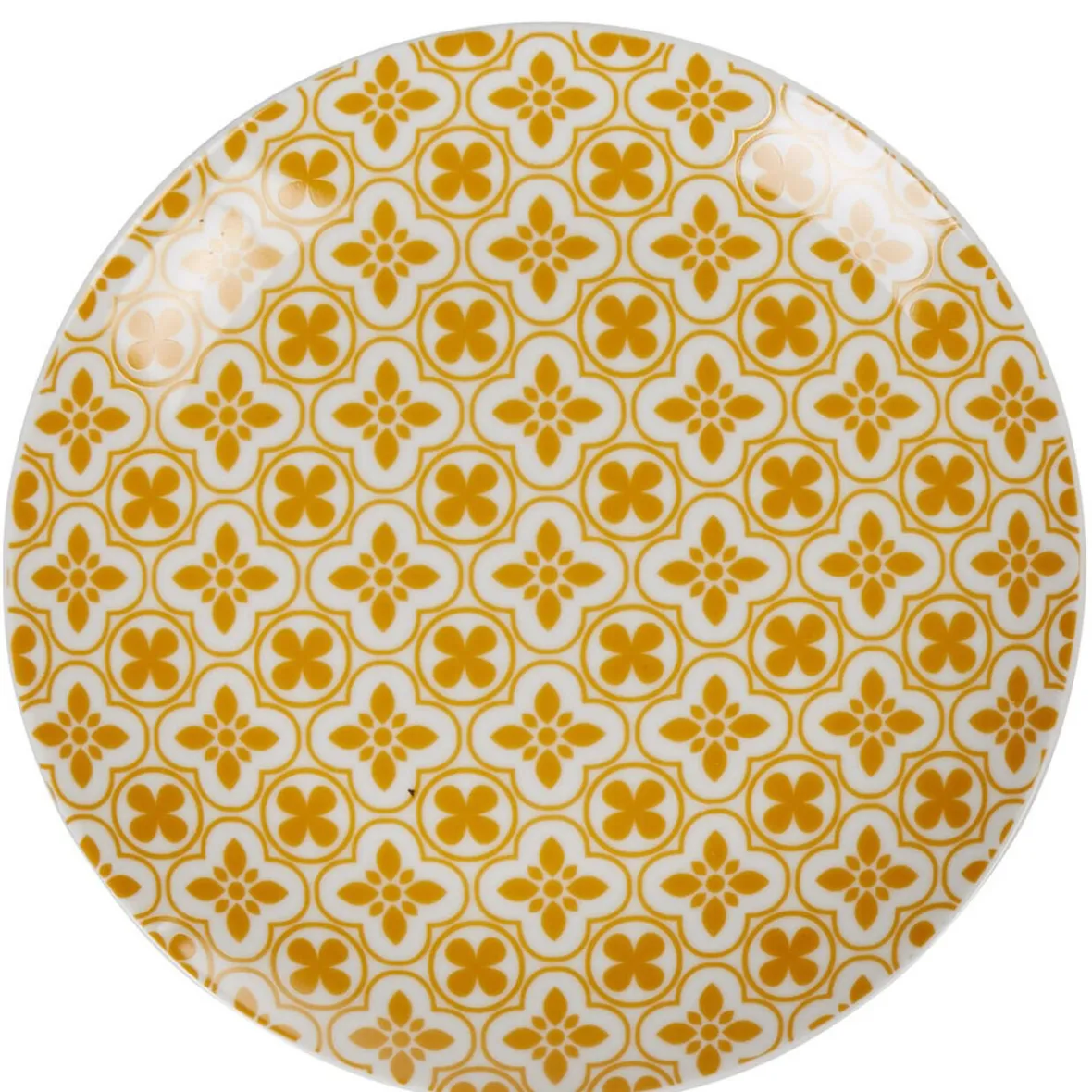 Gifi Vaisselle Et Accessoires De Table^Assiette à dessert ronde rétro jaune moutarde Dolce Vita