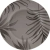 Gifi Vaisselle Et Accessoires De Table^Assiette à dessert ronde taupe motif feuilles