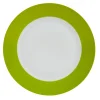 Gifi Vaisselle Et Accessoires De Table^Assiette à dessert ronde verte et blanche