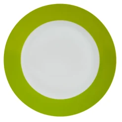 Gifi Vaisselle Et Accessoires De Table^Assiette à dessert ronde verte et blanche