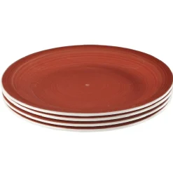 Gifi Vaisselle Et Accessoires De Table^Assiette à dessert rouge effet spirale x4