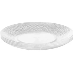 Gifi Vaisselle Et Accessoires De Table^Assiette à dessert transparente martelé x4