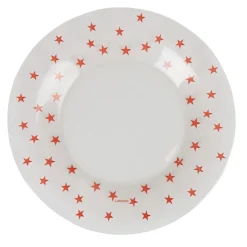 Gifi Vaisselle Et Accessoires De Table^Assiette à dessert verre Zana givre étoiles rouges