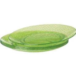 Gifi Vaisselle Et Accessoires De Table^Assiette à dessert verte martelé x4