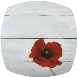 Gifi Vaisselle Et Accessoires De Table^Assiette carrée plate coquelicot flower x4