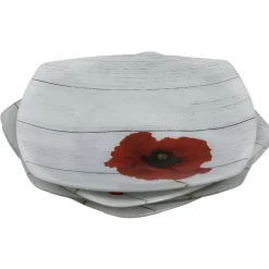 Gifi Vaisselle Et Accessoires De Table^Assiette carrée plate coquelicot flower x4