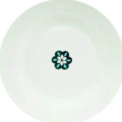 Gifi Vaisselle Et Accessoires De Table^Assiette creuse blanche décor fleur bleue