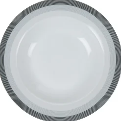 Gifi Vaisselle Et Accessoires De Table^Assiette creuse blanche et grise Sérénité Rayures