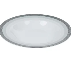 Gifi Vaisselle Et Accessoires De Table^Assiette creuse blanche et grise Sérénité Rayures