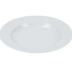 Gifi Vaisselle Et Accessoires De Table^Assiette creuse blanche ronde aile damassée