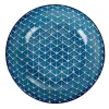 Gifi Vaisselle Et Accessoires De Table^Assiette creuse bleue motif grillagé blanc Urban
