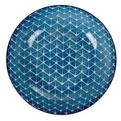 Gifi Vaisselle Et Accessoires De Table^Assiette creuse bleue motif grillagé blanc Urban