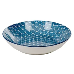 Gifi Vaisselle Et Accessoires De Table^Assiette creuse bleue motif grillagé blanc Urban
